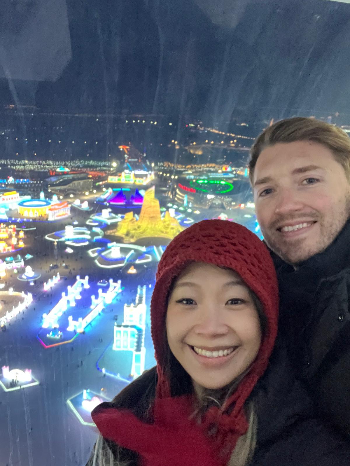 Harbin ice festival at night