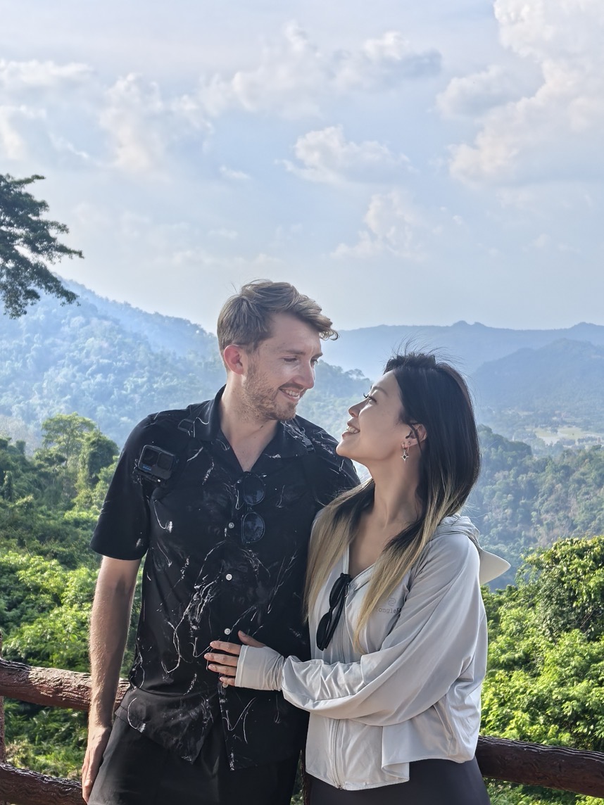 Michael and Lina on a mountain vista