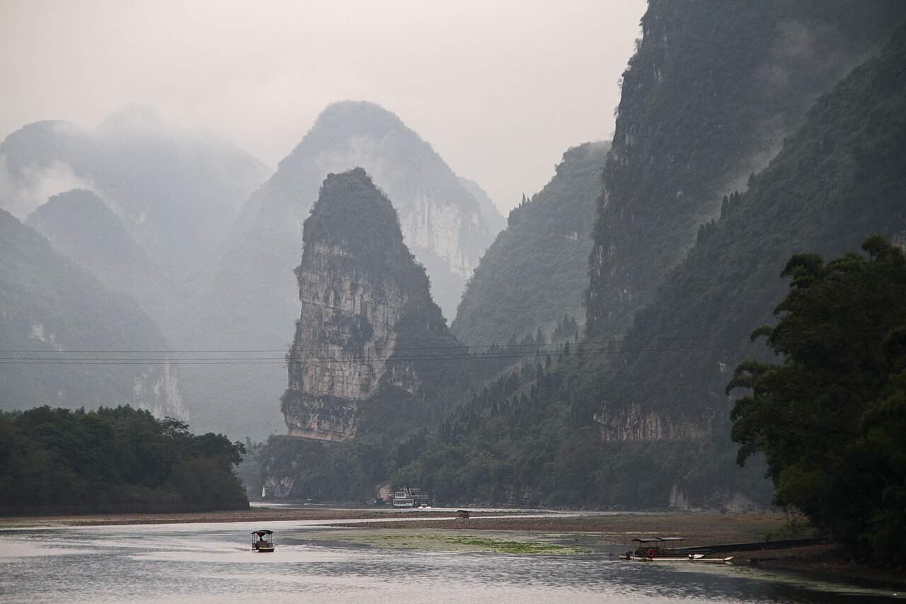 Karst hills lining the Li River